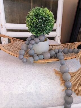 Rustic Farmhouse Metal Mesh Tray w Rope Handles 18” Centerpiece Decor